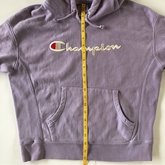 Champion Reverse Weave Womens Hoodie Size M Mauve with full spell out logo - Picture 9 of 15